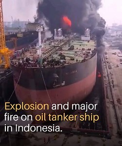 100K views · 1K shares | Explosions and major fire on oil tanker MT. JAG LEELA at Belawan, Indonesia. police reported that 50 people were onboard when this incident occurred, there were no casualties with 5 men sent to the hospital for minor burns. | The Maritime Post | Facebook