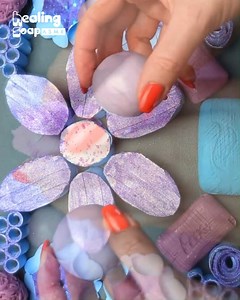 Glitter Flower | Clay Cracking | ASMR Soap #glitter #shine #Art #satisfaction #gladness #sleep #deepsleep #sparkle | Healing Soap ASMR