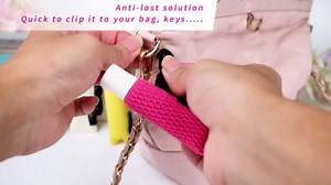 WK IEASON Lip Balm Sleeves Holder Keychain 5pcs Clip on Chapstick Keychain Holder Pouch Tight-Knit Elastic Lipstick Key Chain Holder