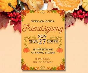 Friendsgiving Dinner Invitations: Thanksgiving Celebration - Etsy Canada