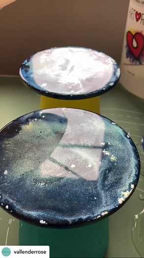 Navy and Silver alcohol ink coasters sealed with ArtResin - these...