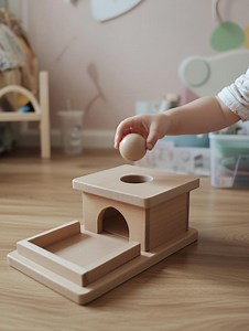 Montessori Object Permanence Box | Beech Wood Baby Learning Toy - Etsy Canada