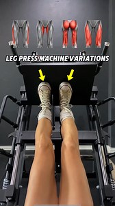 531K views · 8K reactions | Leg Press - Muscle Activation by Foot Position 1. Narrow Stance (Close Foot Position) Places greater emphasis on the vastus lateralis (outer quad). 2. Wide Stance Increases activation of the adductors and the vastus medialis (inner quad). 3. High Foot Placement Shifts focus to the glutes and hamstrings. 4. Standard Foot Placement Provides a more balanced activation of the quadriceps overall. #legpress #legtraining #homegymequipment | ArielYu.Fit | Facebook