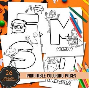 Halloween Alphabet Coloring Pages
