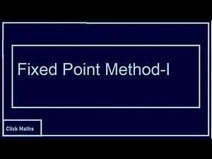 Fixed Point Method -1