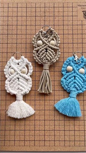 Make a macrame owl keychain with me 🧶#macrame #macrametutorial #keychain #halloween #diy