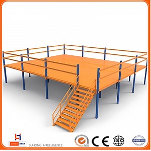 [Hot Item] High Load Capacity Multi-Level Steel Structure Grid Steel Mezzanine Floor Mezzanine Rack for Industrial Warehouse Storage Cold Room Adding Space