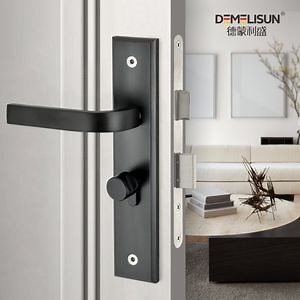 [Hot Item] Modern Wood Door Lockset Plate Entrance Door Handle Lock for Home