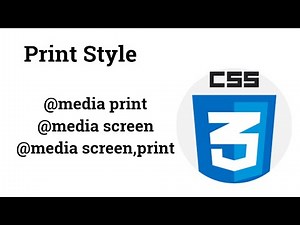 39 css print style | print style in css | @media print css example | @media screen css | CSS Course