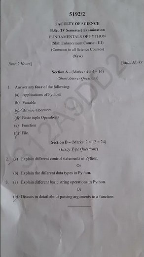 degree 4th semester ku fundamentals of python
