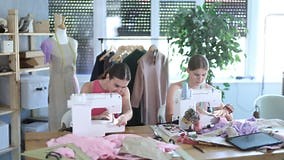 Adult and Young Women Seamstresses Sewing on Machine Stock Video - Video of modeling, needle: 409851819