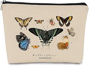 Colorful Butterfly Small Makeup Bag, Magic Cosmetic Pouch for Women Travel, Butterfly Cosmetic Bag Fashion Gifts for Women Mother Sister Friend Colleague Birthday
