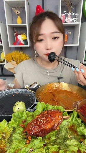 Chive Cake ASMR #DaningASMR #reels #asmr #mukbang #chives | Daning Reels