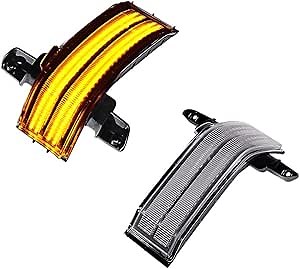2pcs Sequential Amber LED Clear Lens Side Mirror Maker Turn Signal Indicator Light Kit Compatible with '15-'19 Chevy Silverado 1500 Silverado 2500 3500 GMC Sierra 1500 2500 3500