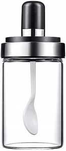 [Hot Item] Stainless Steel Screw Lid Clear Condiment Food Bottle with Spoon Bl15729