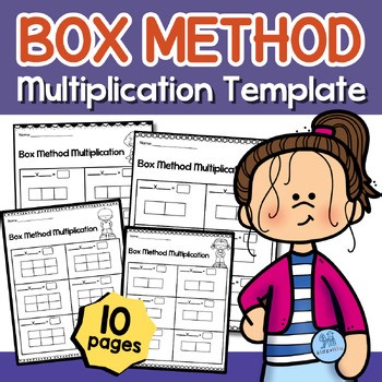 Box Method Multiplication Worksheet |Area Model Multiplication Template