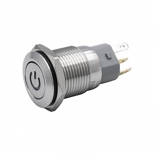 [Hot Item] 16mm Llluminated Momentary Flat Head Waterproof Metal Push Button Switch