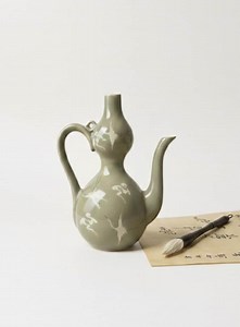Goryeo Celadon Ewer Korean Pottery Vessel Inlaid Crane Cloud Design Water Pitcher Kettle Sanggam RARE Signed Art Pottery Asian Antique - Etsy