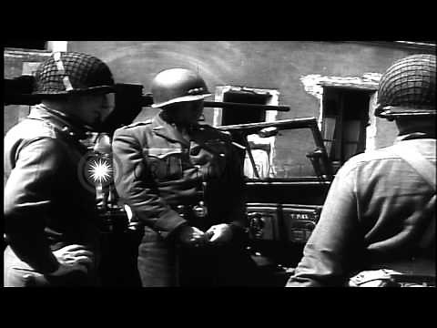 General Patton's 3rd Army moves towards Germany and fights the Battle of Bulge du...HD Stock Footage