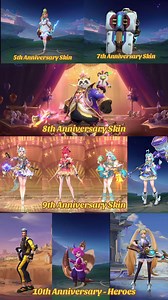 MLBB Anniversary Skin: 2021 - Miya. 2022 - Harley. 2023 - Johnson. 2024 - Akai. 2025 - Fanny, Zhuxin, Cici & Lolita. 2026 - Nana, Chou & Layla #mlbb #mobilelegends #mlbbcreatorbase #mobilelegendsbangbang