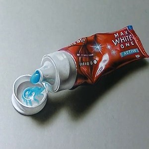 Hyperrealistic speed drawing of a toothpaste tube | Marcello Barenghi - Illustrator