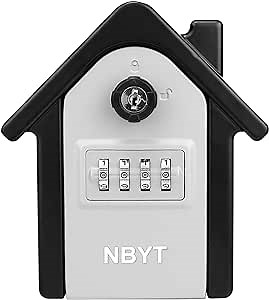 Security Key Lock Box, House modeling 4-Digit Combination Waterproof Portable Key Storage Lockbox Wall Mount 9 Key Large Capacity for House Key, Special Car Key, ID Card