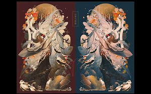 【绘画过程】山茶与夜莺
