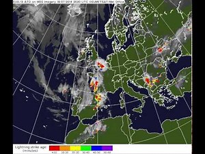 Lightning strikes over the UK from 18 July to 20 July