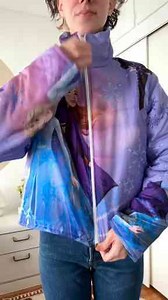 Upcycled Frozen 2 Elsa Puffer Jacket – A Sleeping Bag Transformation