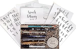 Amazon.com: Wildflower Art Studio Brush Lettering Calligraphy Kit • Award-Winning Starter Set for Beginners • Includes Instruction Book, Tracing Pad & Supplies • Gift Set - Kids, Teens, Adults : Arts, Crafts & Sewing