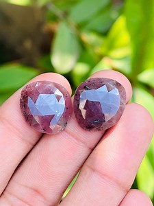 Rose Cut Ruby Gemstone Pair: Loose Faceted Rubies for Jewelry - Etsy