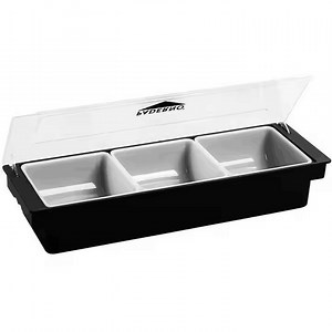 [Hot Item] 3/4/5/6 Parts Barware Condiment Holder Bar Fruit Dispenser Plastic Condiment Tray Bar Caddy Restaurant Table Caddy with Ice Chamber