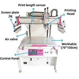 [Hot Item] Flat Vacuum Screen Printer Paper Film PVC Sticker Printing Semi Automatic Desktop Plane Screen Printing Machine with 500*700mm Aluminum Frame