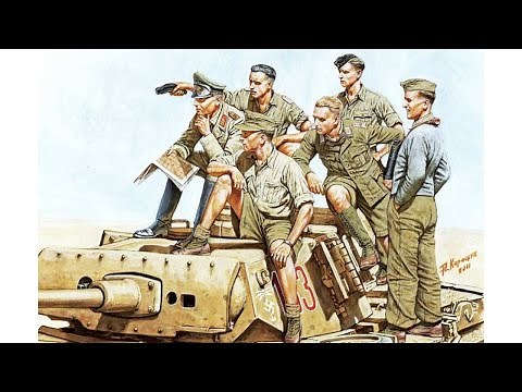 Unboxing MASTER BOX 3561 1/35 Rommel And German Tank Crew, DAK WWII Plastic Model Kit