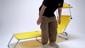 MoNiBloom Folding Beach Chaise Lounge Chair with Canopy Shade Foldable Heavy-Duty Sunbathing Chair for Adults Outdoor Patio Pool Sun Tanning Camping Outside Poolside Reclining Lounger (Sky Blue)