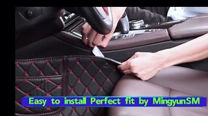 Custom Fit Car Floor Mats - Full Coverage Automotive Leather Floor Liners for Most Vehicles by MingyunSM (Black & Red)