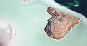 Aerial View to the Saline Lake Assal in Tadjoura Region, Djibouti