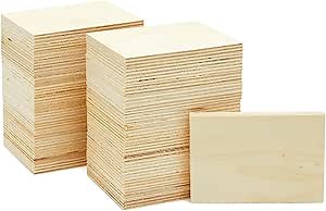 36 Pack Small Unfinished Wooden Rectangles for Crafts, 2x3 Wood Board Cutouts for DIY Art Projects