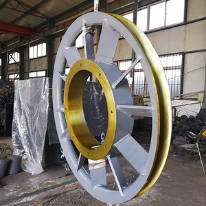 [Hot Item] Custom Mining Machinery Lifting Parts Crane Large Diameter Casting Gray Iron Rope Sheave Pulley Wheel