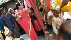 பகீர் சம்பவம்; மணமகளின் செயலால் மயங்கிய விழுந்த மணமகன்: வைரல் வீடியோ