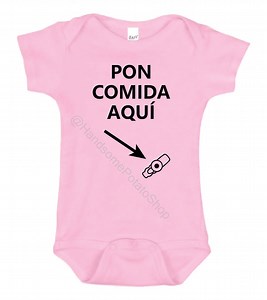 PON COMIDA AQUI : Spanisch Fütterung Sonde G-Tube Body Shirt Strampler Kleidung Baby Kleinkind Shirt - Etsy.de