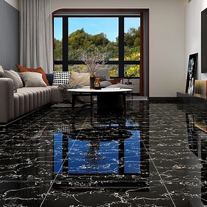 [Hot Item] 600X600 Full Body Black Gold Glazed Porcelain Floor Tiles for Floor Gold and Black
