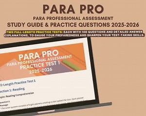Parapro Study Guide 2025-2026: Reading, Writing, Math   2 Practice Tests - Etsy