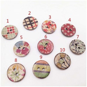 [Hot Item] High Quality Sewing 20mm Colorful Cute Printed Natural Coconut Shell Button