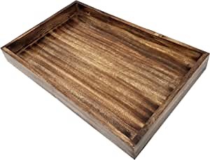 Antique Brown Rustic Breakfast Table Wooden Serving Tray | Coffee Table/Butler Serving Trays