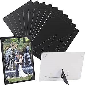 4x6 Paper Frames Set of 10, Black Cardboard Picture Frame with Easel, DIY Photo Classroom Crafts.