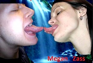 megan zass long tongue kiss