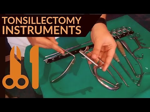 Instruments for tonsillectomy.
