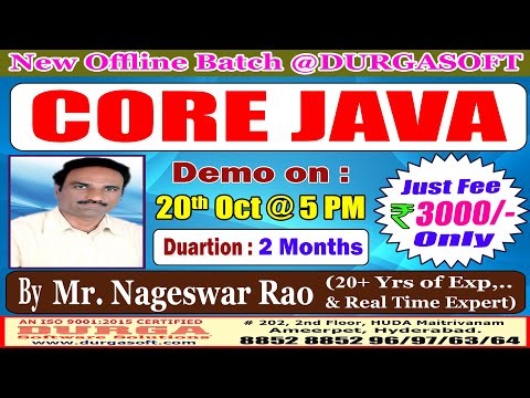 CORE JAVA Offline Training @ DURGASOFT