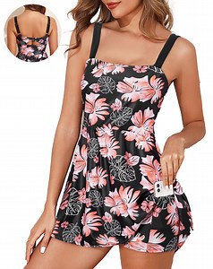 DOKOTOO Women's Swimdress Modest Swim Dress Adjustable Straps One Piece Bathing Suit 2025 Swimsuits Swimwear with Pocket